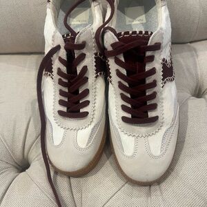 Dolce Vita White and Burgundy Sneakers